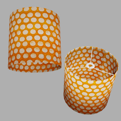 Drum Lamp Shade - B110 ~ Batik Dots on Orange, 30cm(d) x 30cm(h)