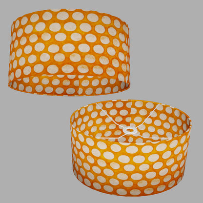 Oval Lamp Shade - B110 ~ Batik Dots on Orange, 40cm(w) x 20cm(h) x 30cm(d)