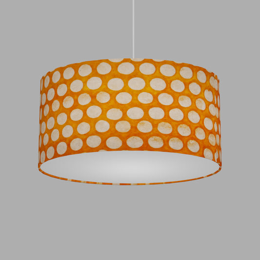 Oval Lamp Shade - B110 ~ Batik Dots on Orange, 40cm(w) x 20cm(h) x 30cm(d)