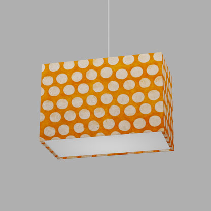 Rectangle Lamp Shade - B110 ~ Batik Dots on Orange, 30cm(w) x 20cm(h) x 15cm(d)