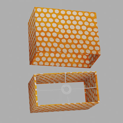 Rectangle Lamp Shade - B110 ~ Batik Dots on Orange, 40cm(w) x 30cm(h) x 20cm(d)