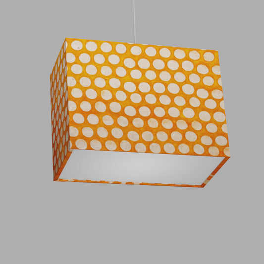 Rectangle Lamp Shade - B110 ~ Batik Dots on Orange, 40cm(w) x 30cm(h) x 20cm(d)