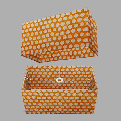 Rectangle Lamp Shade - B110 ~ Batik Dots on Orange, 50cm(w) x 25cm(h) x 25cm(d)