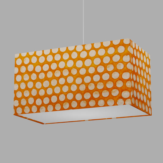 Rectangle Lamp Shade - B110 ~ Batik Dots on Orange, 50cm(w) x 25cm(h) x 25cm(d)