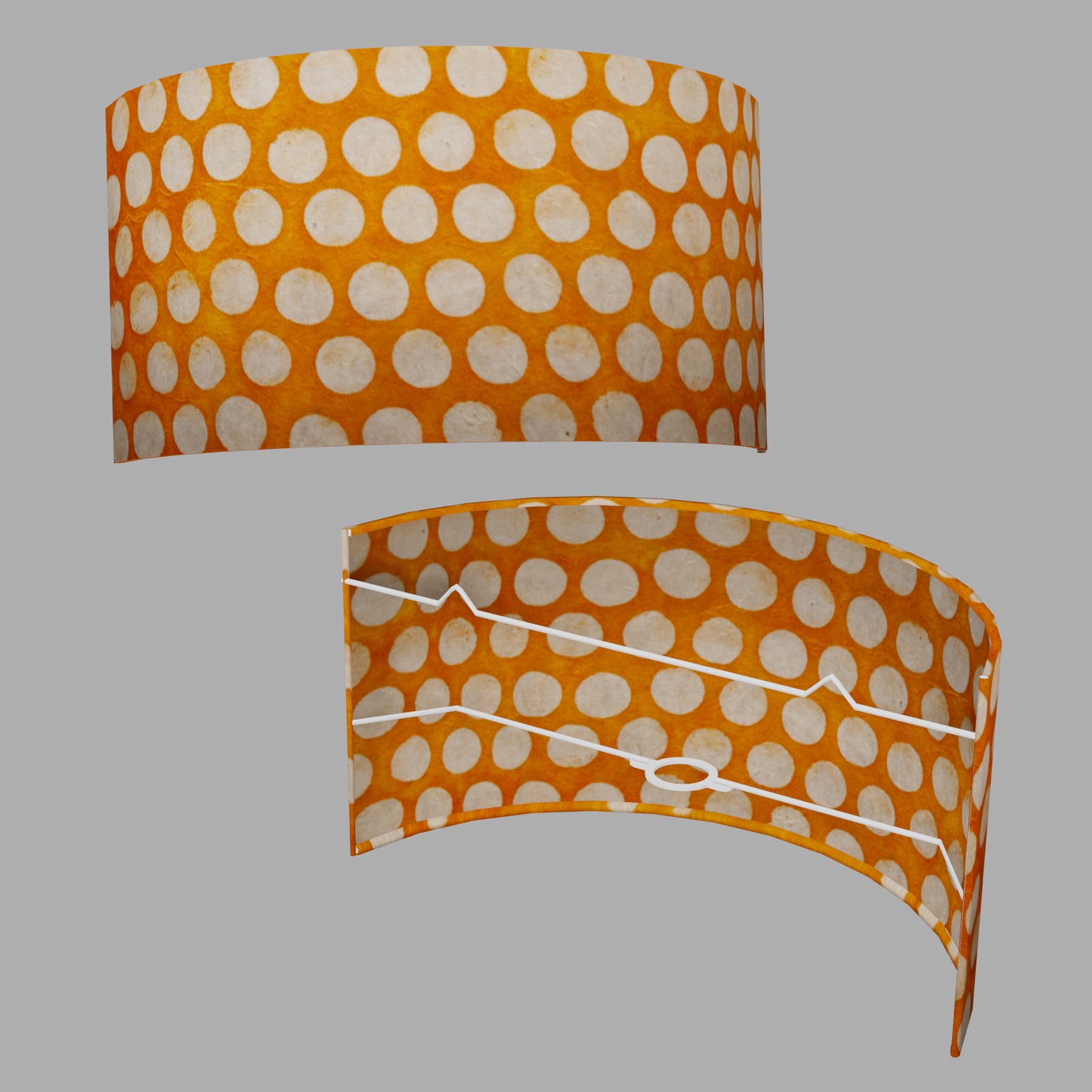 Wall Light - B110 ~ Batik Dots on Orange, 36cm(wide) x 20cm(h)
