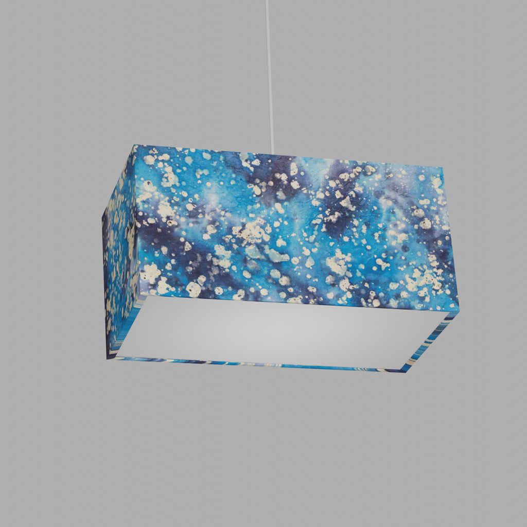 Rectangle Lamp Shade - B113 ~ Batik Ocean Blues, 40cm(w) x 20cm(h) x 20cm(d)