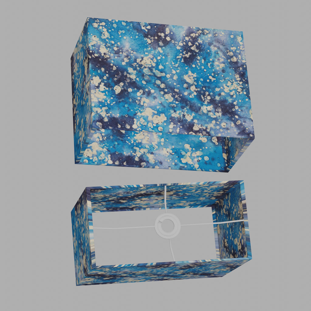 Rectangle Lamp Shade - B113 ~ Batik Ocean Blues, 40cm(w) x 30cm(h) x 20cm(d)