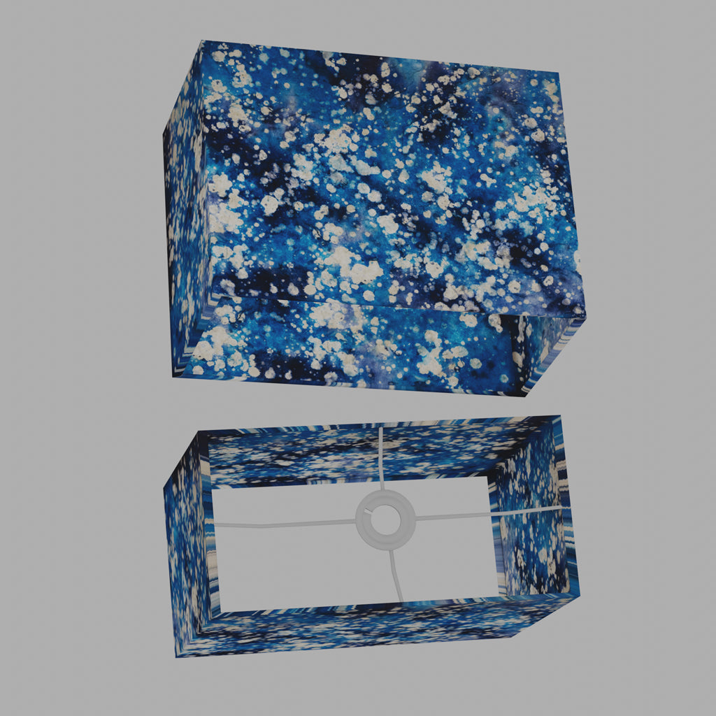 Rectangle Lamp Shade - B113 ~ Batik Ocean Blues, 40cm(w) x 30cm(h) x 20cm(d)