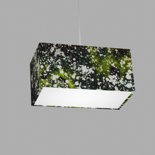 Rectangle Lamp Shade - B114 ~ Batik Canopy Greens, 40cm(w) x 20cm(h) x 20cm(d)