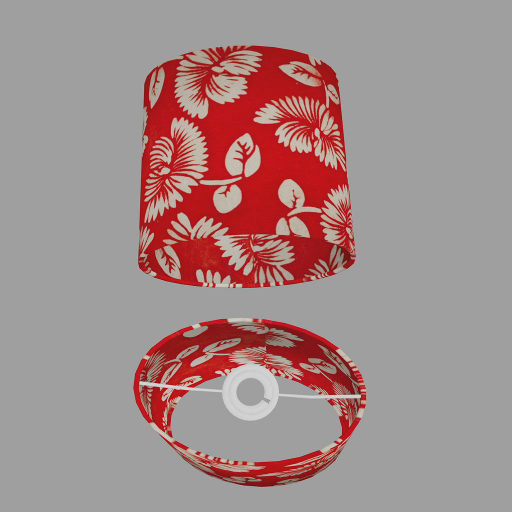 Oval Lamp Shades B118 Batik Peony Red