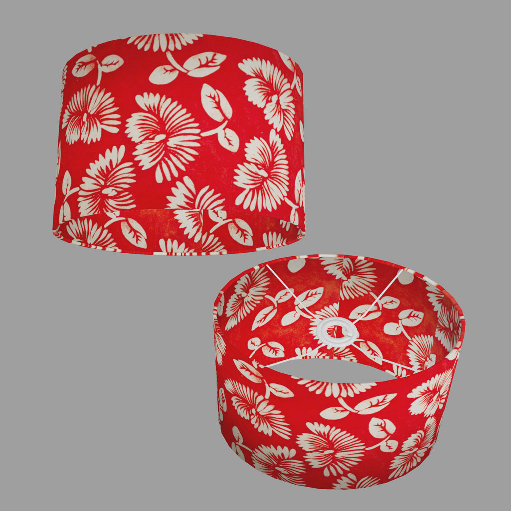 Oval Lamp Shades B118 Batik Peony Red