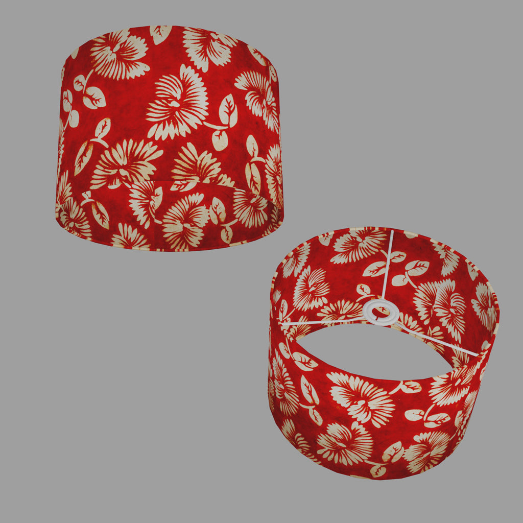 Drum Lamp Shades B118 ~ 30cm(d) x 20cm(h) ~ Batik Peony Red