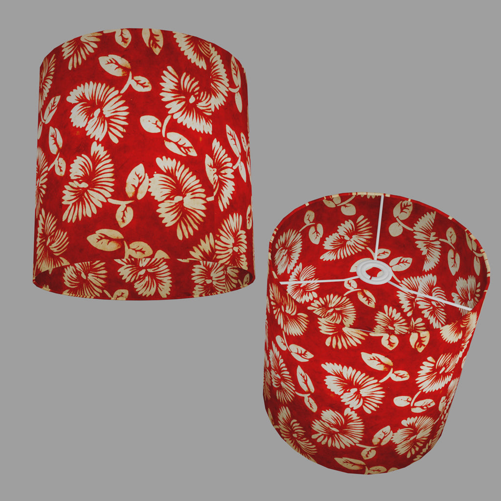 Drum Lamp Shades B118 ~ 30cm(d) x 20cm(h) ~ Batik Peony Red