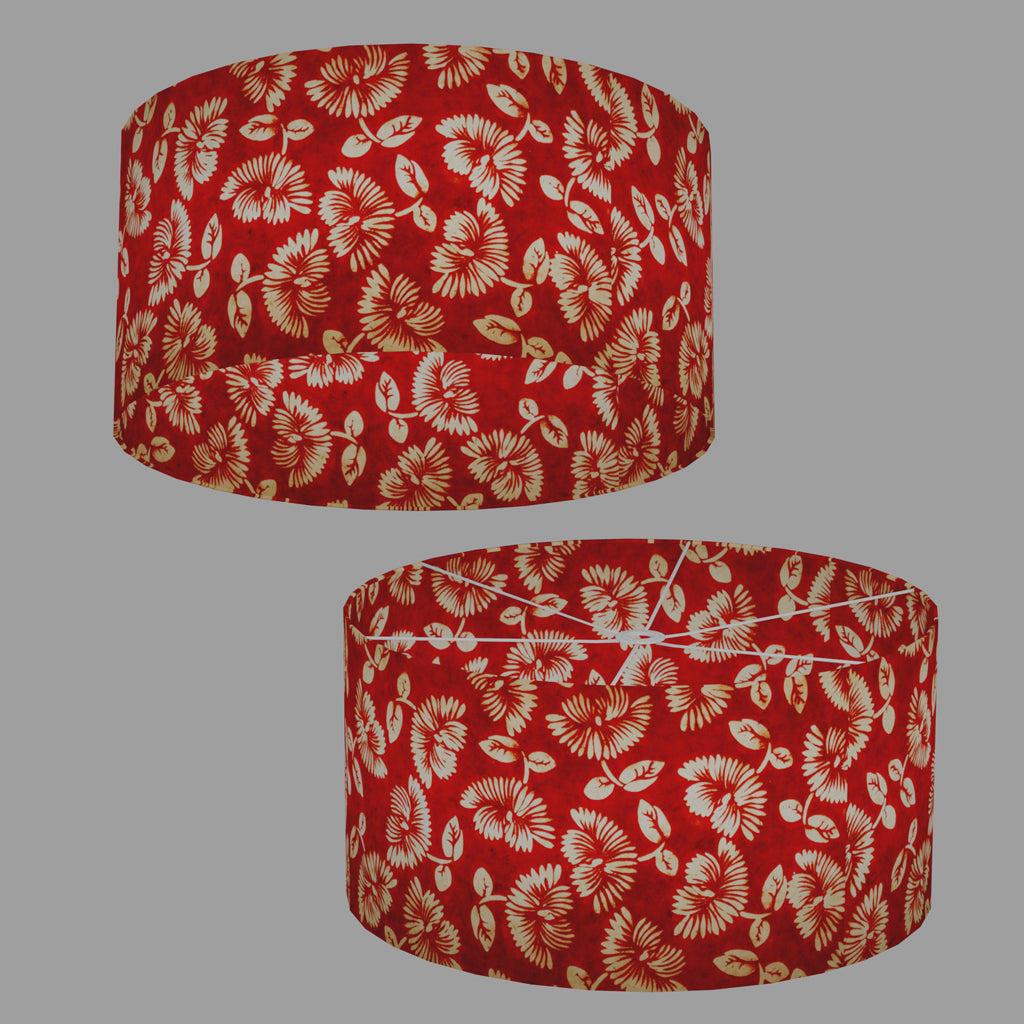 Drum Lamp Shades 60cm(d) x 20cm(h) ~ B118 Batik Peony Red