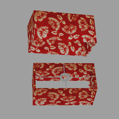 Rectangular Lampshades ~ B118 Batik Peony Red