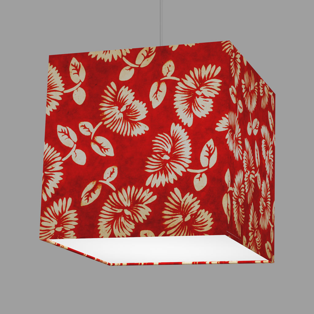Square Lampshades ~ B118 Batik Peony Red