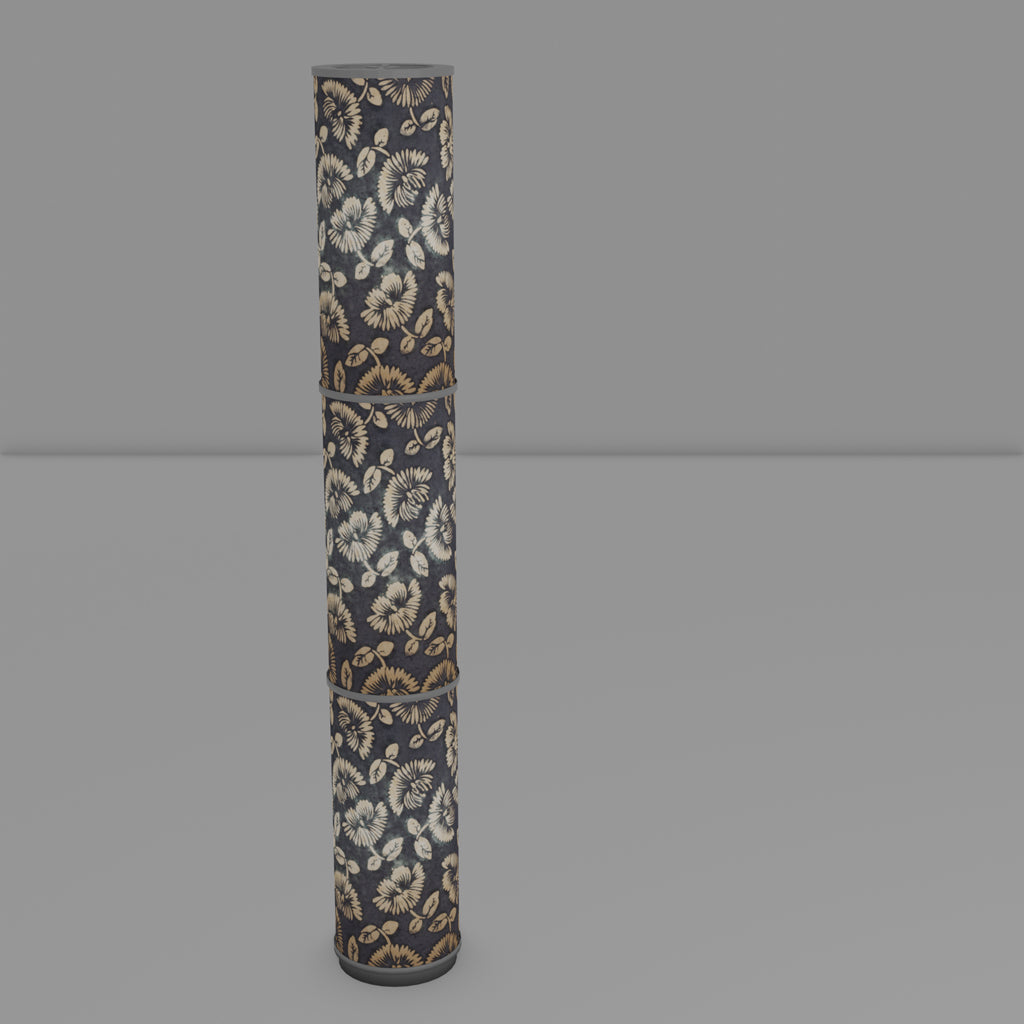 3 Panel Floor Lamp - B119 ~ Batik Peony Grey, 20cm(d) x 1.4m(h)