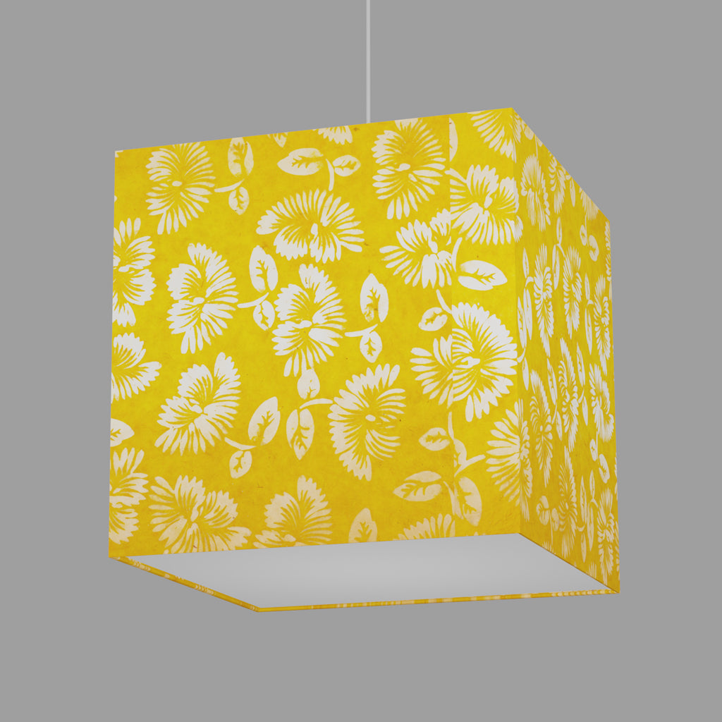 Square Lampshades ~ B120 Batik Peony Yellow