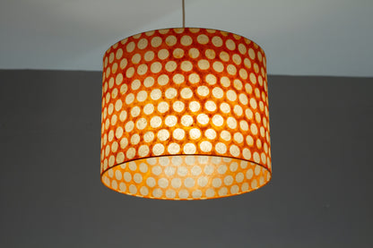 Drum Lamp Shade - B110 ~ Batik Dots on Orange, 40cm(d) x 30cm(h)
