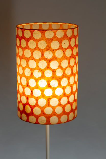 Drum Lamp Shade - B110 ~ Batik Dots on Orange, 20cm(diameter)