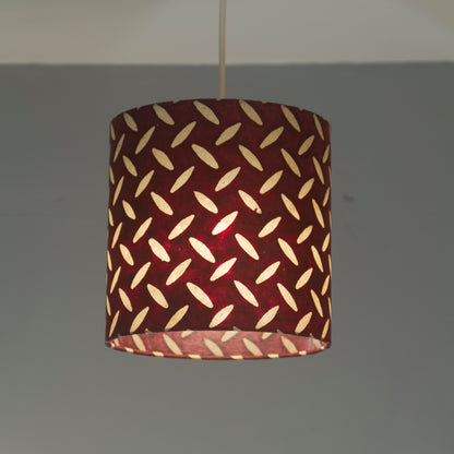Oval Lamp Shade - P14 - Batik Tread Plate Cranberry, 40cm(w) x 20cm(h) x 30cm(d)