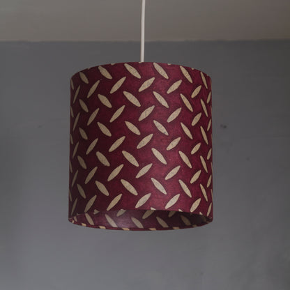 Oval Lamp Shade - P14 - Batik Tread Plate Cranberry, 40cm(w) x 20cm(h) x 30cm(d)