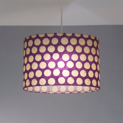 Drum Lamp Shade - P79 - Batik Dots on Purple, 25cm x 25cm