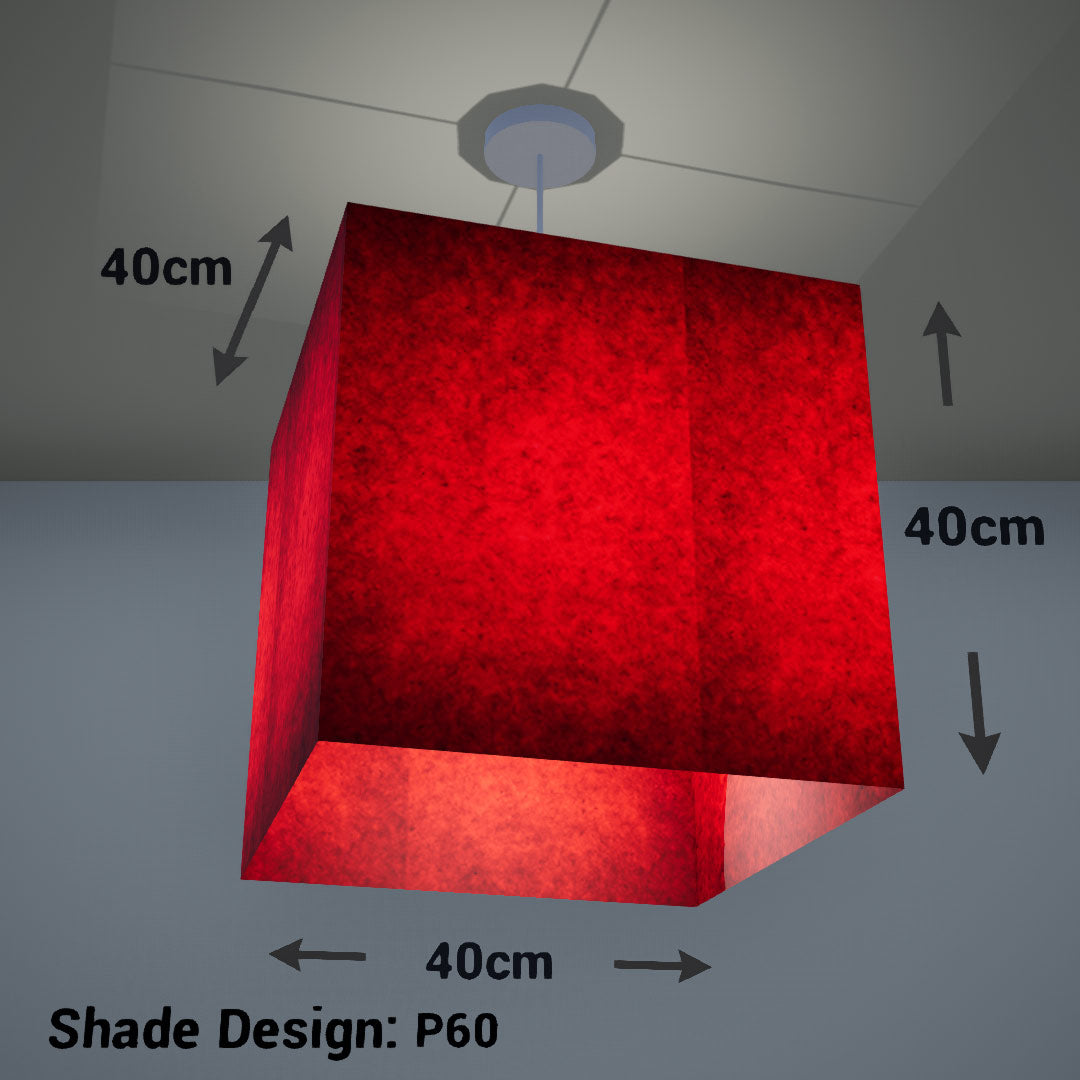 Red square outlet lamp shade