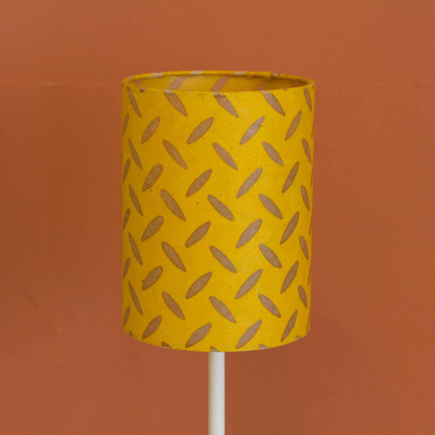 Oval Lamp Shade - P89 ~ Batik Tread Plate Yellow, 40cm(w) x 20cm(h) x 30cm(d)