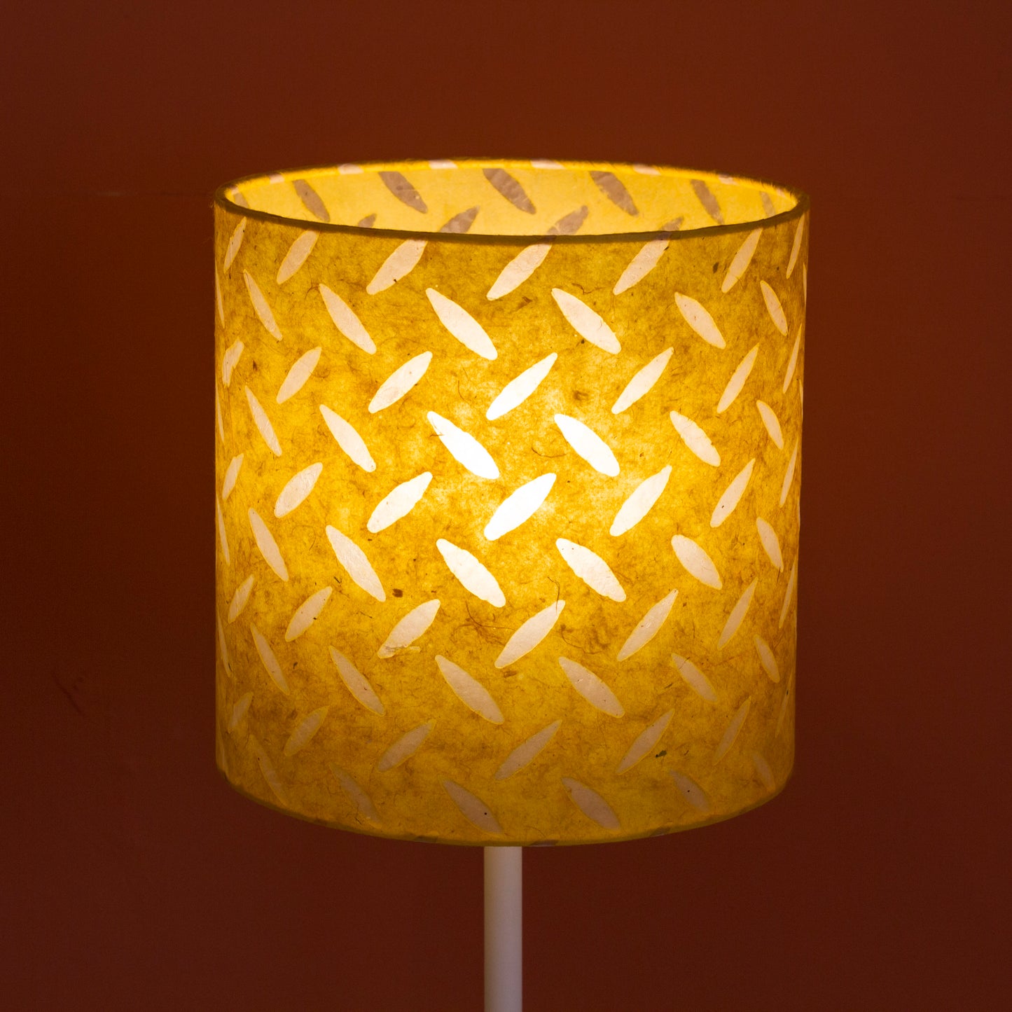 Drum Lamp Shade - P89 ~ Batik Tread Plate Yellow, 20cm(d) x 20cm(h)