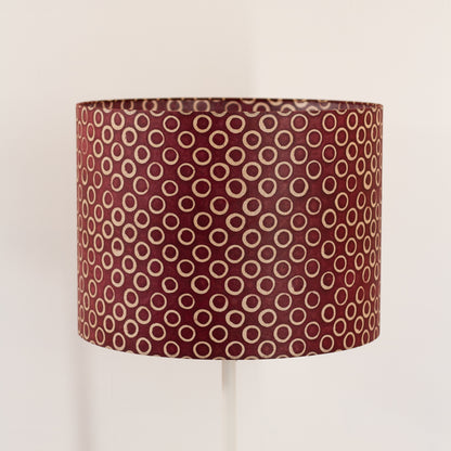 3 Panel Floor Lamp - P73 - Batik Cranberry Circles, 20cm(d) x 1.4m(h)