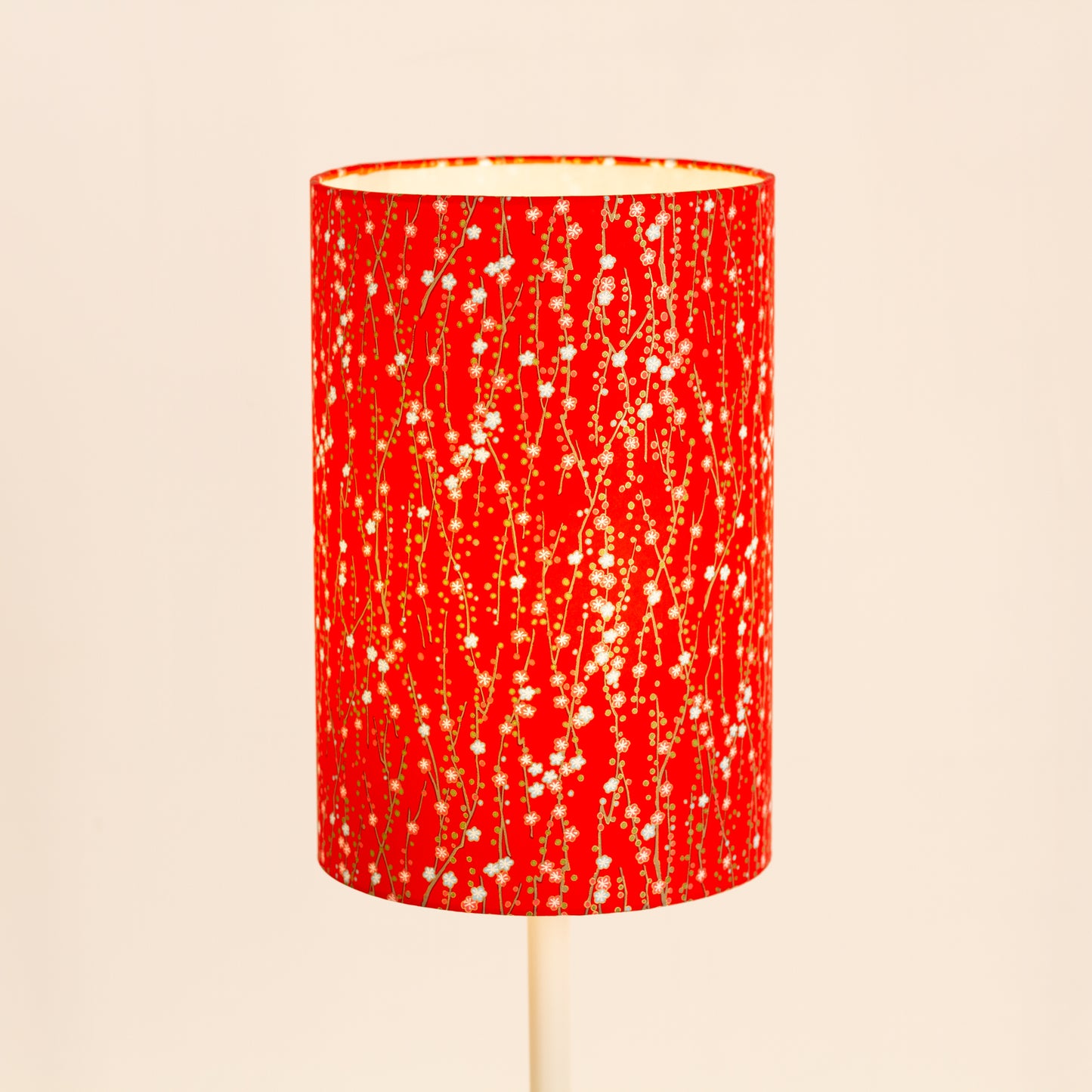 Drum Lamp Shade - W01 ~ Red Daisies, 20cm(d) x 30cm(h)