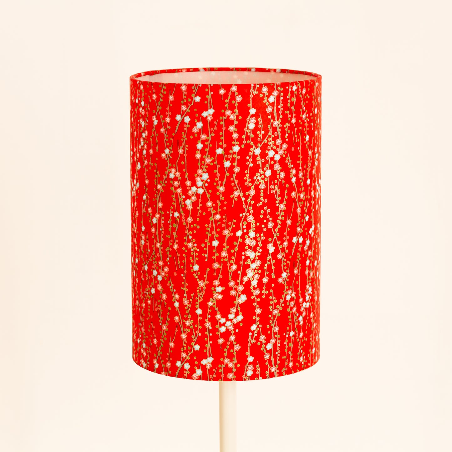 Drum Lamp Shade - W01 ~ Red Daisies, 20cm(d) x 30cm(h)