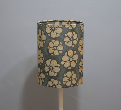 Drum Lamp Shade - P77 ~ Batik Star Flower Grey, 15cm(diameter)