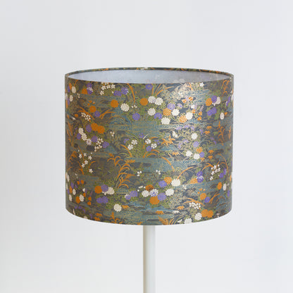 Drum Lamp Shade - W08 ~ Lily Pond, 25cm x 20cm
