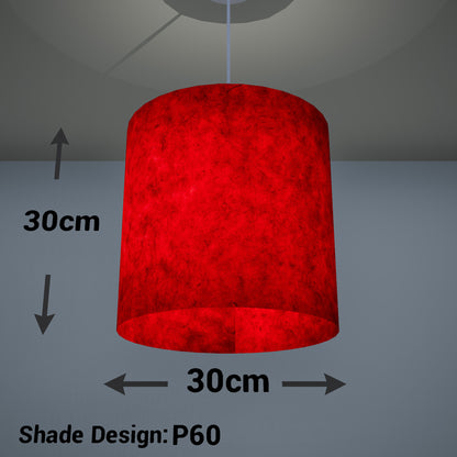 Drum Lamp Shade - P60 - Red Lokta, 30cm(d) x 30cm(h)