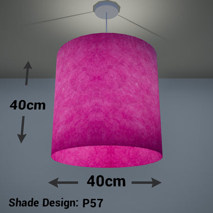 Drum Lamp Shade - P57 - Hot Pink Lokta, 40cm(d) x 40cm(h)