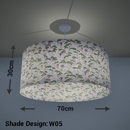 Drum Lamp Shade - W05 ~ Cranes, 70cm(d) x 30cm(h) - Imbue Lighting