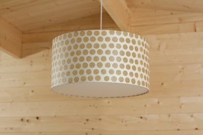 Drum Lamp Shade - P85 ~ Batik Dots on Natural, 50cm(d) x 25cm(h)