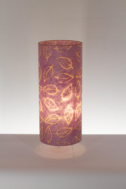 Free Standing Table Lamp Small - P68 ~ Batik Leaf on Purple