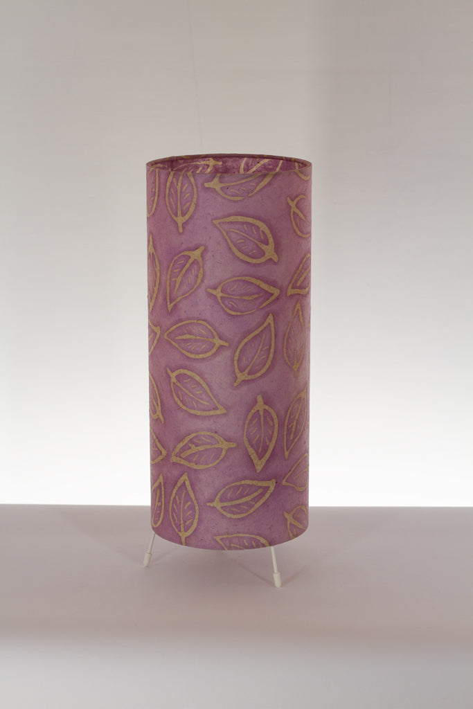 Free Standing Table Lamp Small - P68 ~ Batik Leaf on Purple
