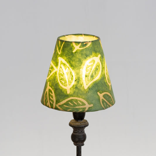 Clip on Lamp Shade - Short - P29 - Batik Leaf on Green