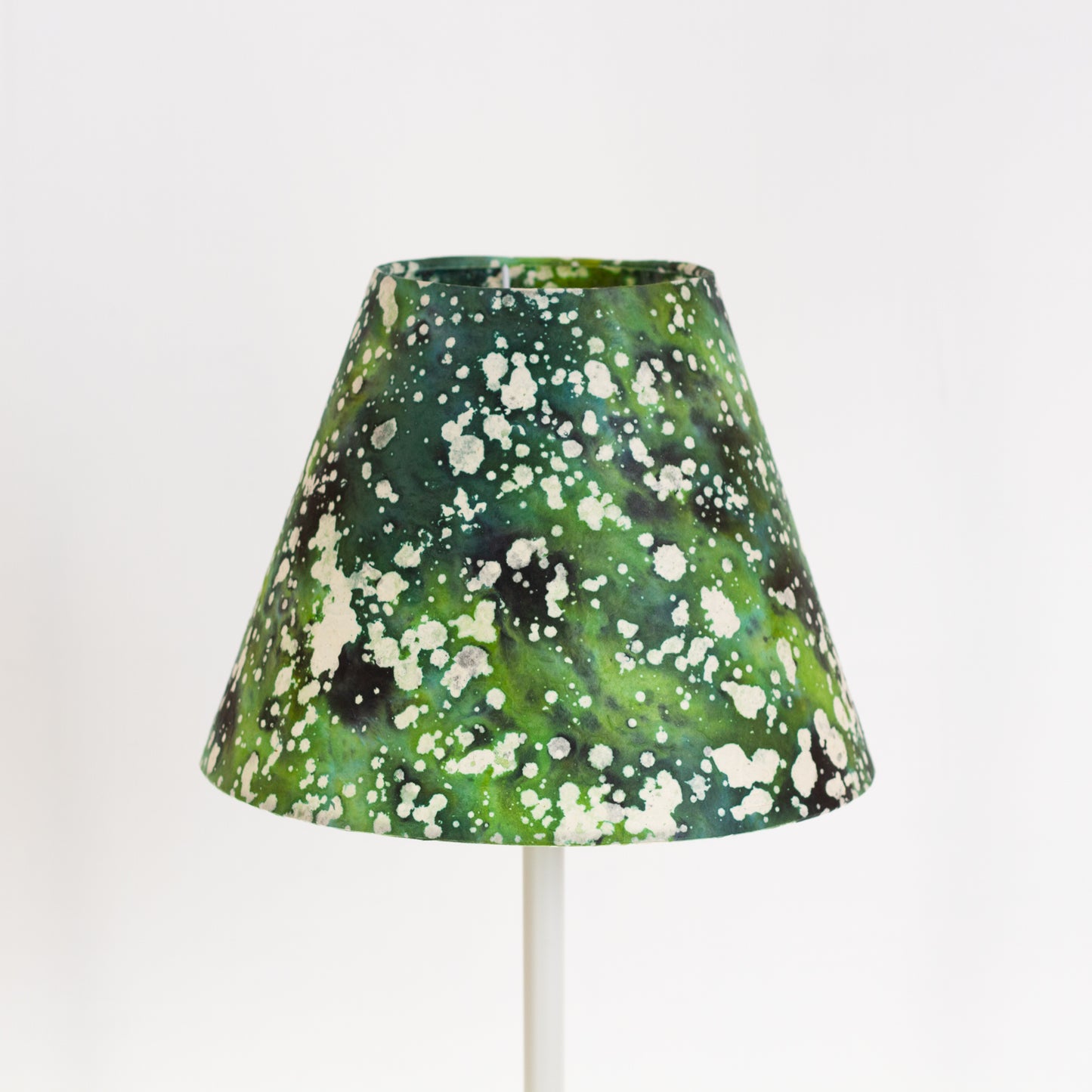 Conical Lamp Shade B114 ~ Batik Canopy Greens, 15cm(top) x 30cm(bottom) x 22cm(height)