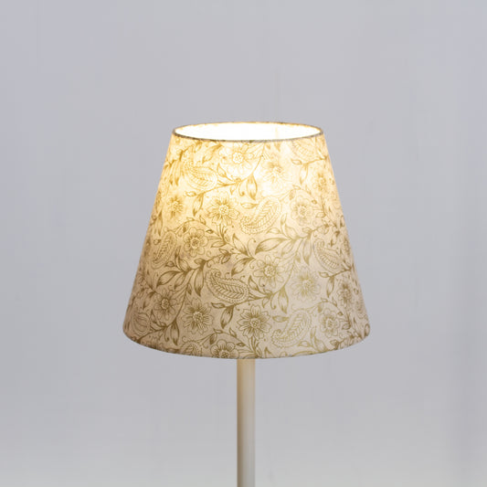 Conical Lamp Shade P69 - Garden Gold on Natural, 15cm(top) x 25cm(bottom) x 20cm(height)