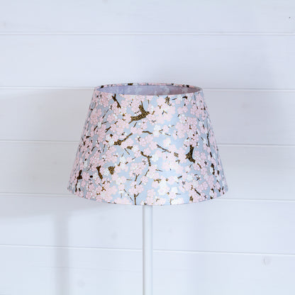 Conical Lamp Shade W02 ~ Pink Cherry Blossom on Grey, 20cm(top) x 30cm(bottom) x 18.5cm(height)