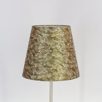 Conical Lamp Shade W03 - Gold Waves on Greys, 23cm(top) x 35cm(bottom) x 31cm(height)