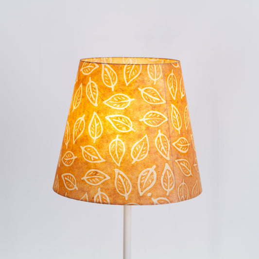 Conical Lamp Shade P66 - Batik Leaf on Camel, 23cm(top) x 35cm(bottom) x 31cm(height)