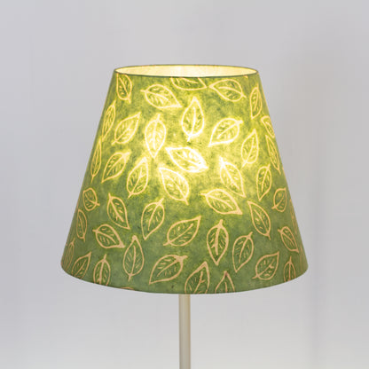Conical Lamp Shade P29 - Batik Leaf on Green, 23cm(top) x 40cm(bottom) x 31cm(height)