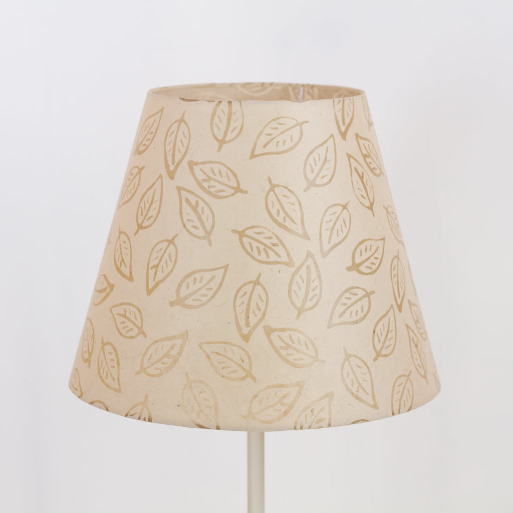 Conical Lamp Shade P28 - Batik Leaf on Natural, 23cm(top) x 40cm(bottom) x 31cm(height)