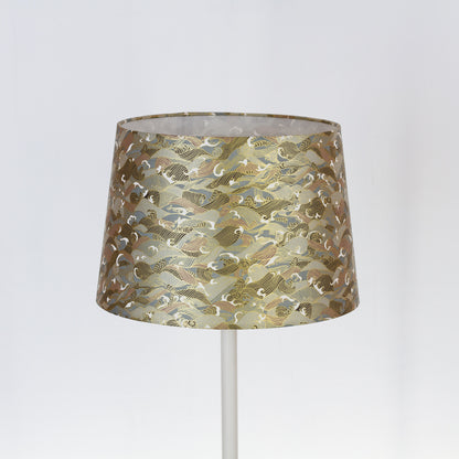 Conical Lamp Shade - W03 ~ Gold Waves on Greys, 25cm(top) x 30cm(bottom) x 20cm(height)
